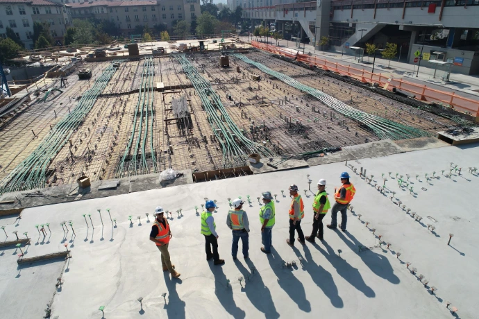 Construction team on site