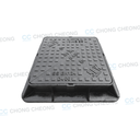 CAST IRON HEAVY DUTY DOUBLE TRIANGULAR MANHOLE COVER & FRAME C/W "SEW" LABEL (PUB MINOR SEWER) (GRADE D400)
