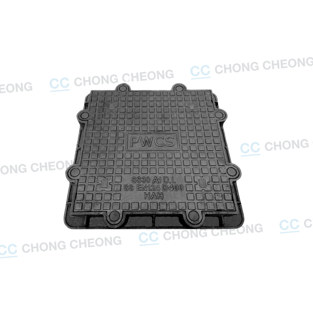 DUCTILE IRON HEAVY DUTY AIRTIGHT & WATERTIGHT DOUBLE SEAL MANHOLE COVER & FRAME (PWCS - 600MM X 600MM) (GRADE D400)
