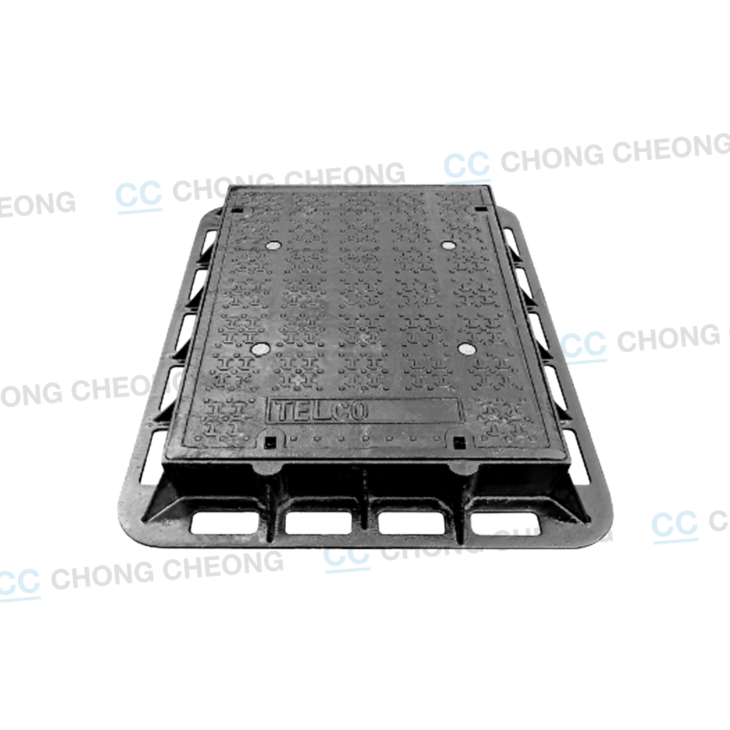 DUCTILE IRON HEAVY DUTY TELCO MANHOLE COVER & FRAME C/W OPTIONAL GAS ESCAPE VALVE OR GAS ESCAPE HOLES (GRADE D400)