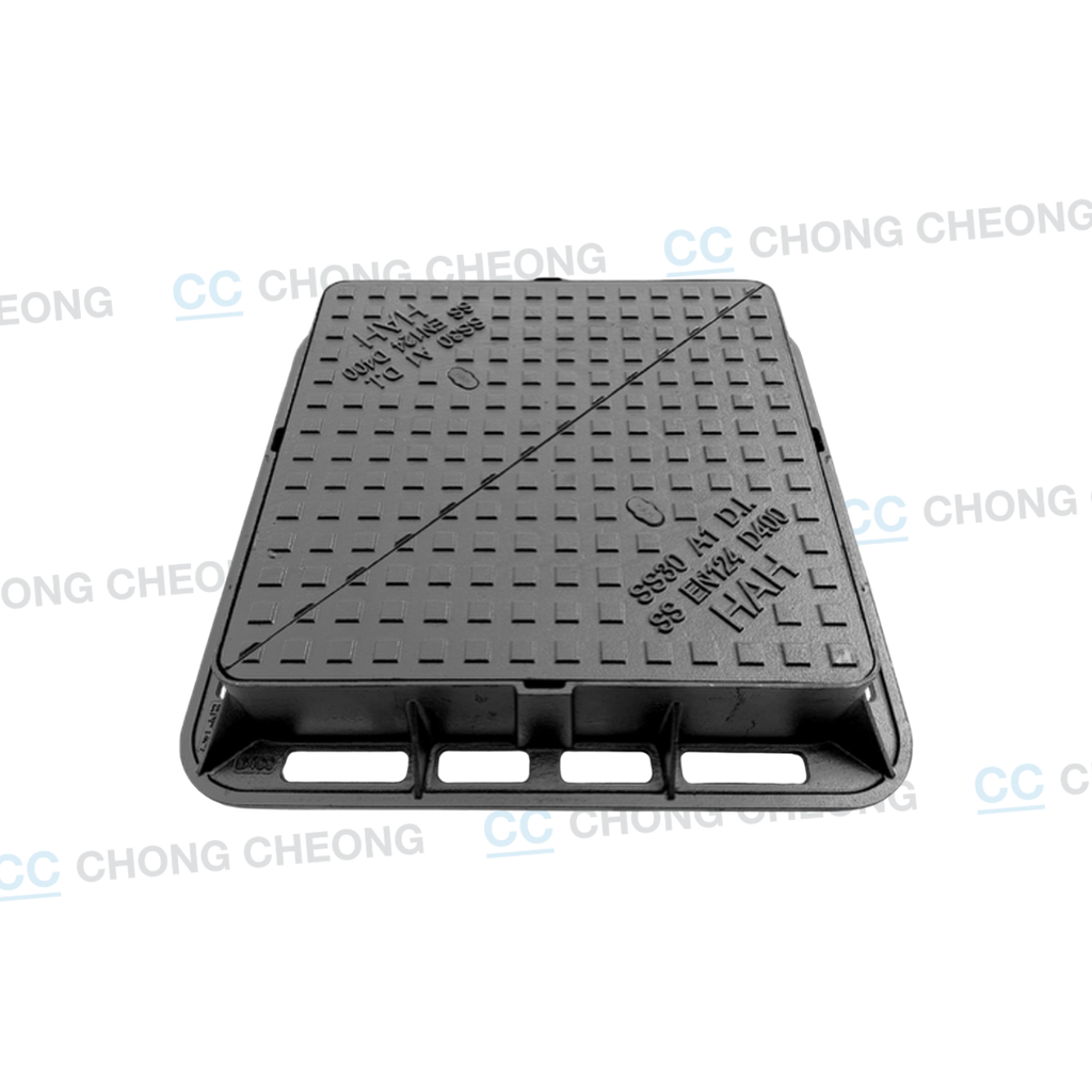 [HDMHH-600] DUCTILE IRON HEAVY DUTY DOUBLE TRIANGULAR MANHOLE COVER & FRAME (GRADE D400)