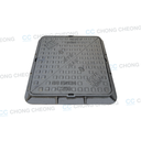 CAST IRON MEDIUM DUTY DOUBLE TRIANGULAR MANHOLE COVER & FRAME C/W "SEW" LABEL (PUB MINOR SEWER) (GRADE C250)
