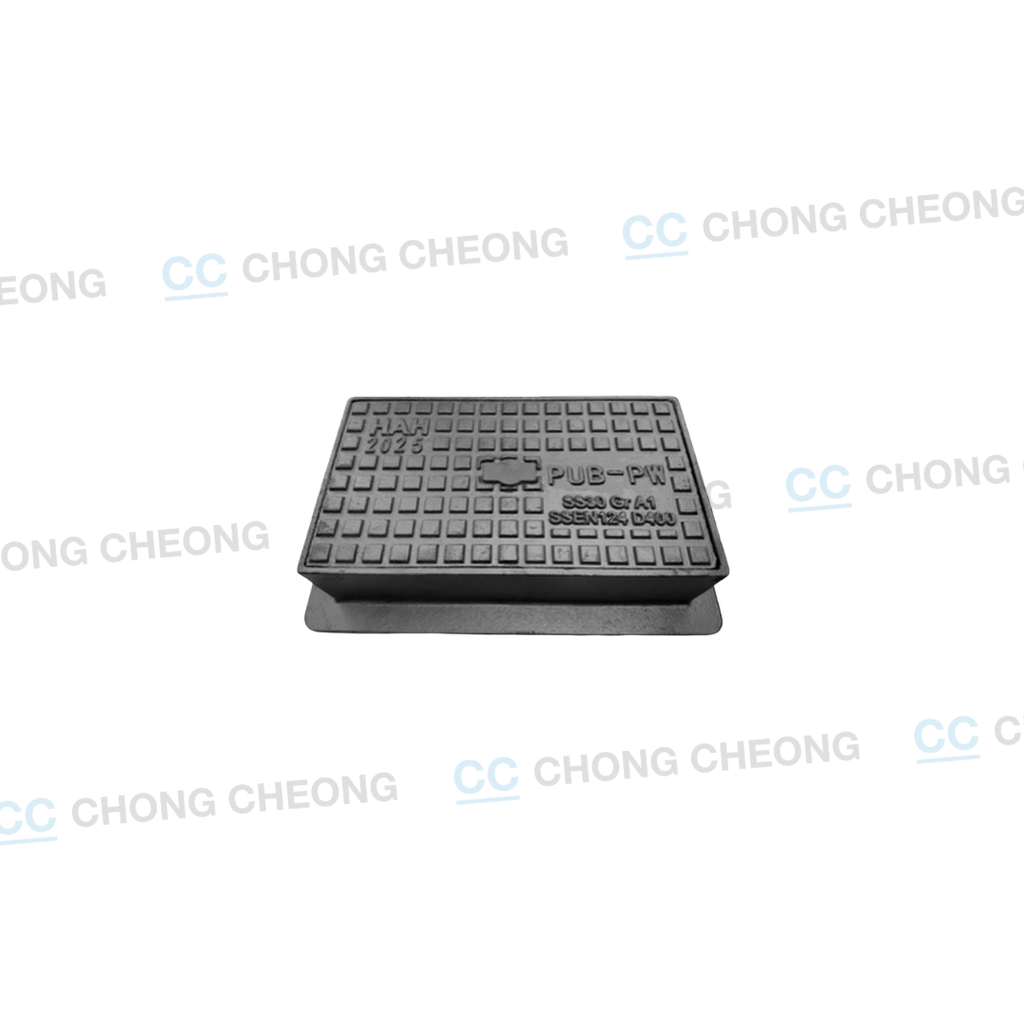 [HDVBSF-310140PPW] DUCTILE IRON HEAVY DUTY SINGLE SURFACE/VALVE BOX (PUB-PW LABEL) (GRADE D400)