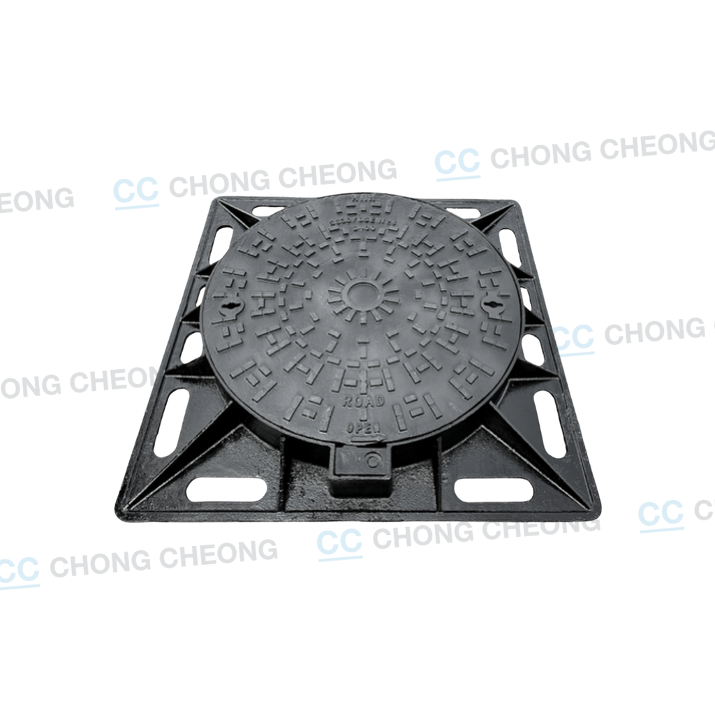 [HDMHH-600LTA] DUCTILE IRON HEAVY DUTY CIRCULAR MANHOLE COVER & SQUARE FRAME (GRADE A1)