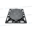 DUCTILE IRON HEAVY DUTY CIRCULAR MANHOLE COVER & SQUARE FRAME (GRADE A1)